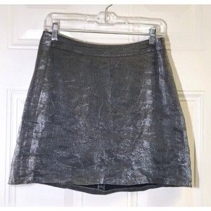 ASOS Skirt Mini Metallic Womens Size 8 Lined Exposed Zipper Shimmer Holiday